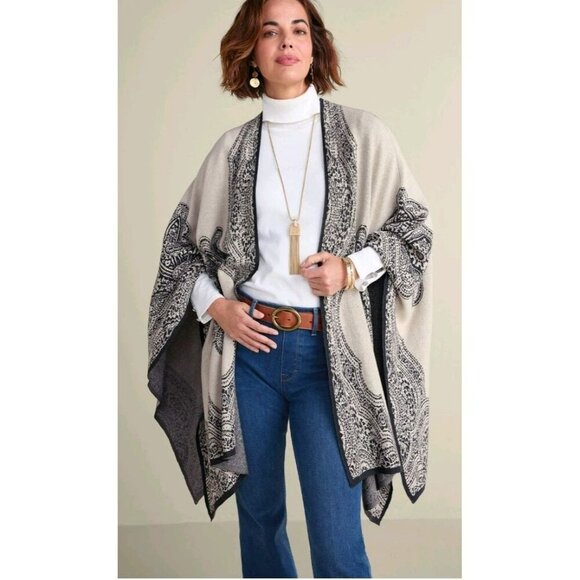 Soft Surroundings Amedeo Wrap One Size 100% Cotton - Picture 6 of 7